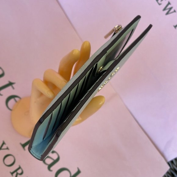 Kate Spade Staci Large Slim Bifold Wallet Crystal Blue - Picture 8 of 14